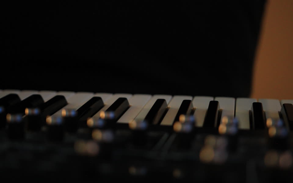 Keyboard station during the recording session