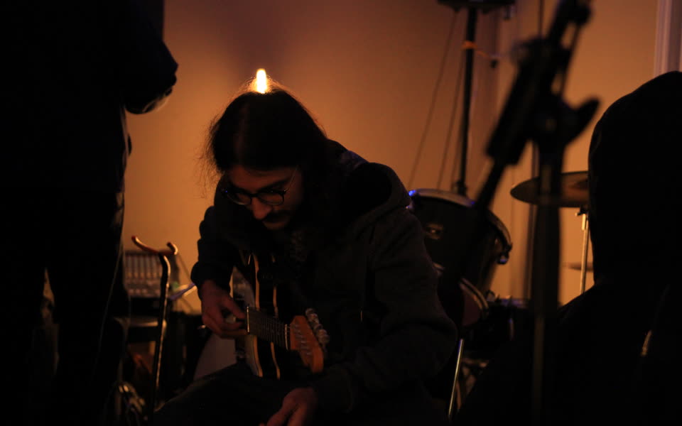 Hamza during the recording session