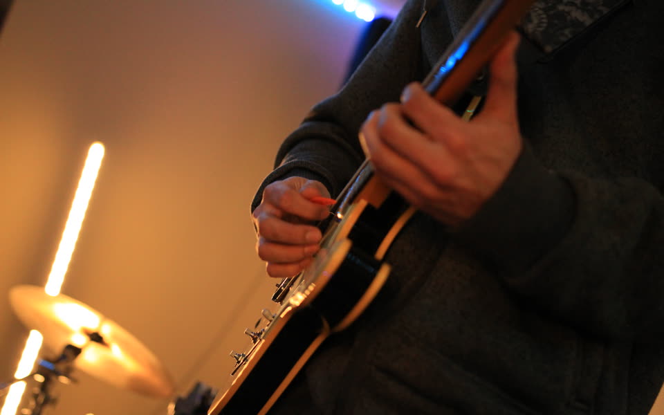 Guitar detail from the recording session